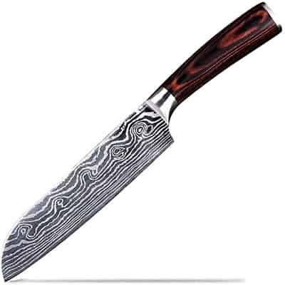Damascus Chef’s Knife with Wooden Handle from Serenita