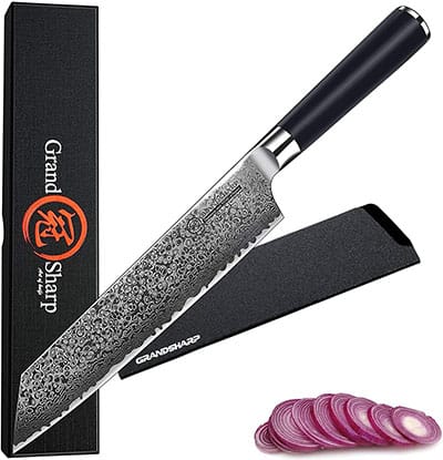 Professional Damascus Chef Knife from Grand Sharp - Best Damascus Chef Knife set