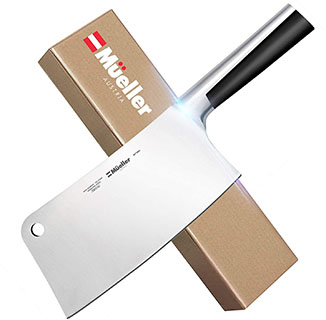 Mueller 7-Inch Meat Cleaver Knife - best meat cleavers for cutting bone