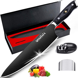 MOSFiATA Chef’s Knife with Finger Guard and Knife Sharpener
