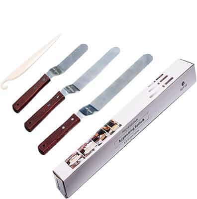 Angled Stainless steel Icing Spatula - best cake knife set