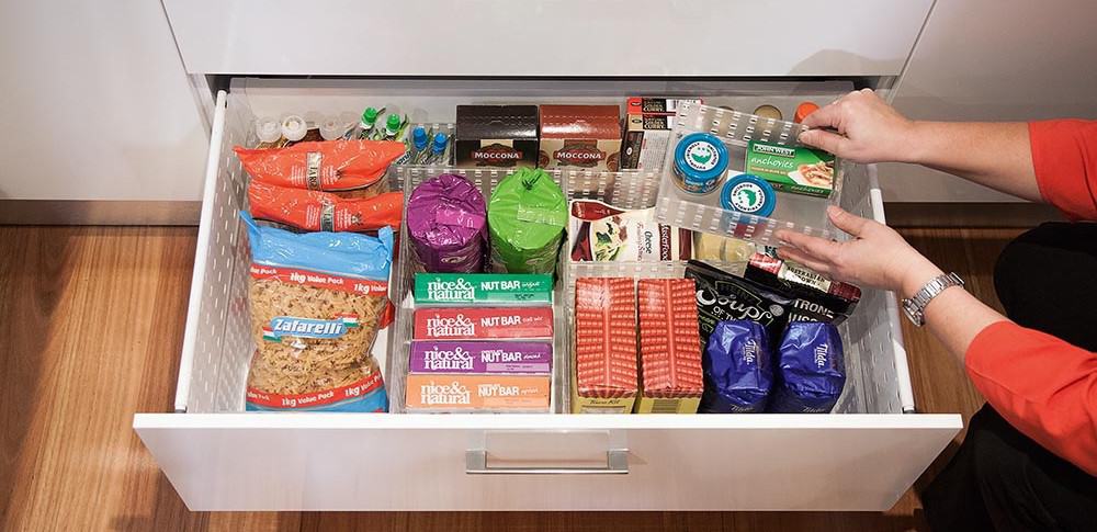 how to organize a pantry with deep shelves