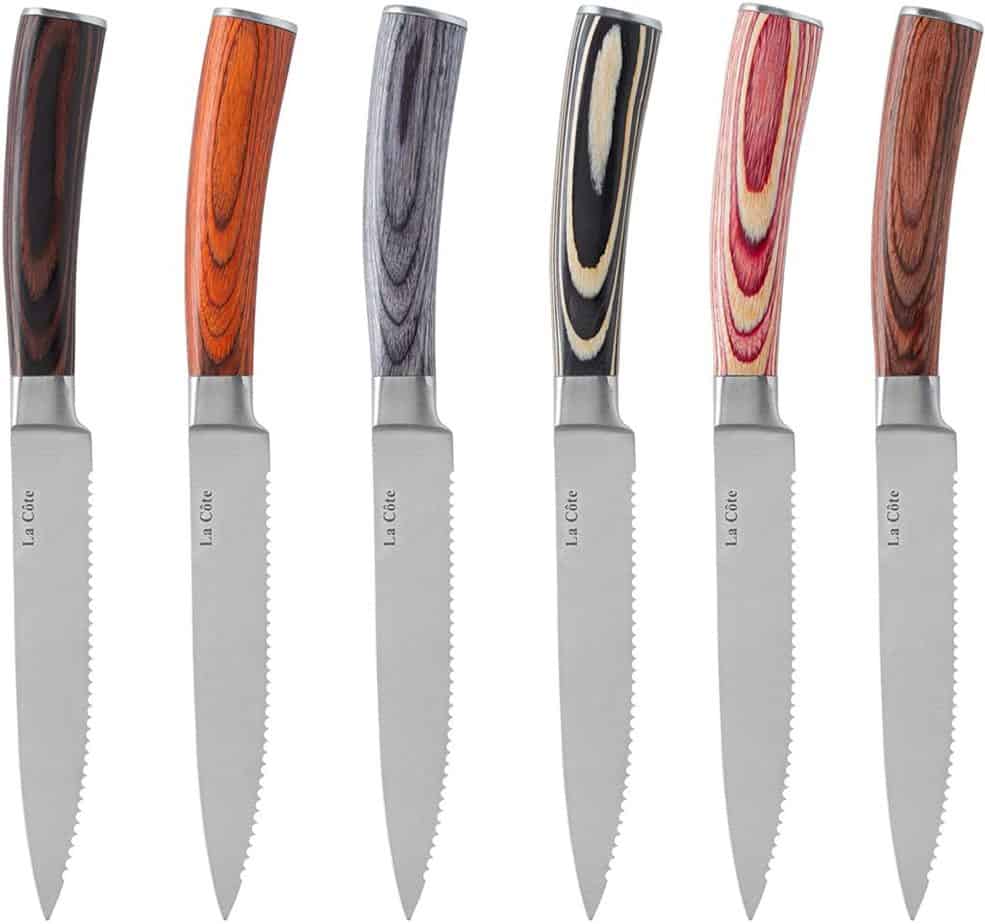La Cote Six Piece Pakka Wood Steak Knives Set
