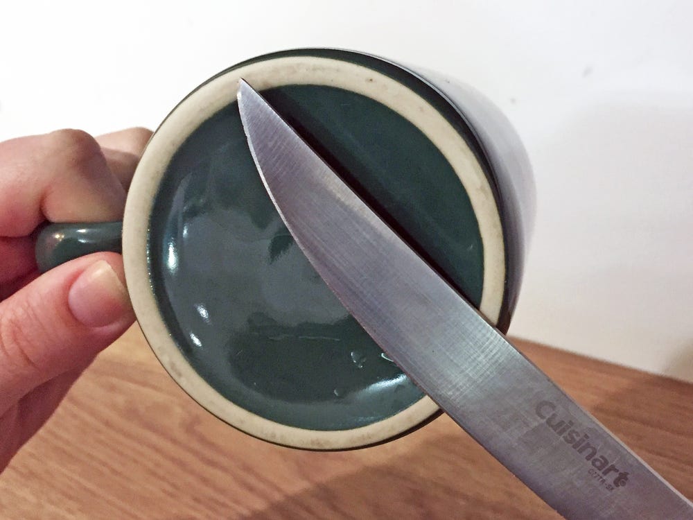 sharpen a serrated knife without tools